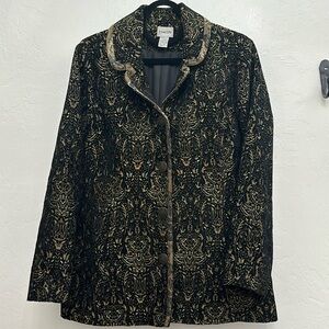 Chico’s Gold Glitze RANEE Black & Gold Jacket